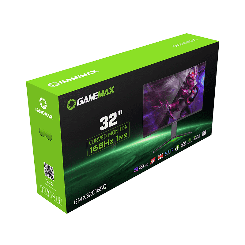 GameMax 32CEWQ 31.5”Curved WQHD 1440p, 144Hz DP HDMI Eye Care Free Sync,  Adaptive Sync Gaming Monitor