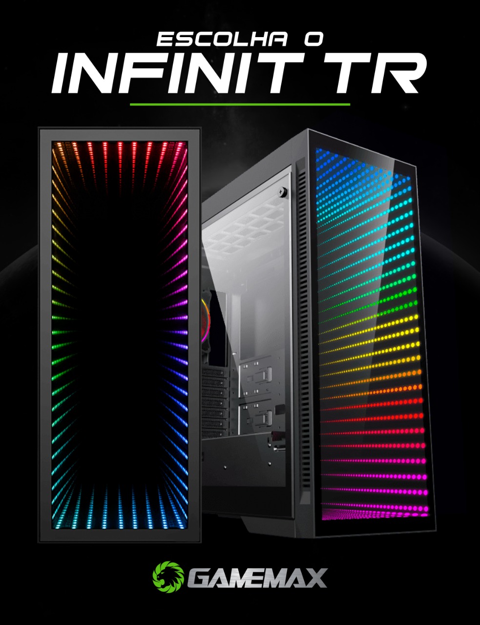 Gabinete Gamemax Infinit M908-TR ARGB Full Tower Preto - Shopar