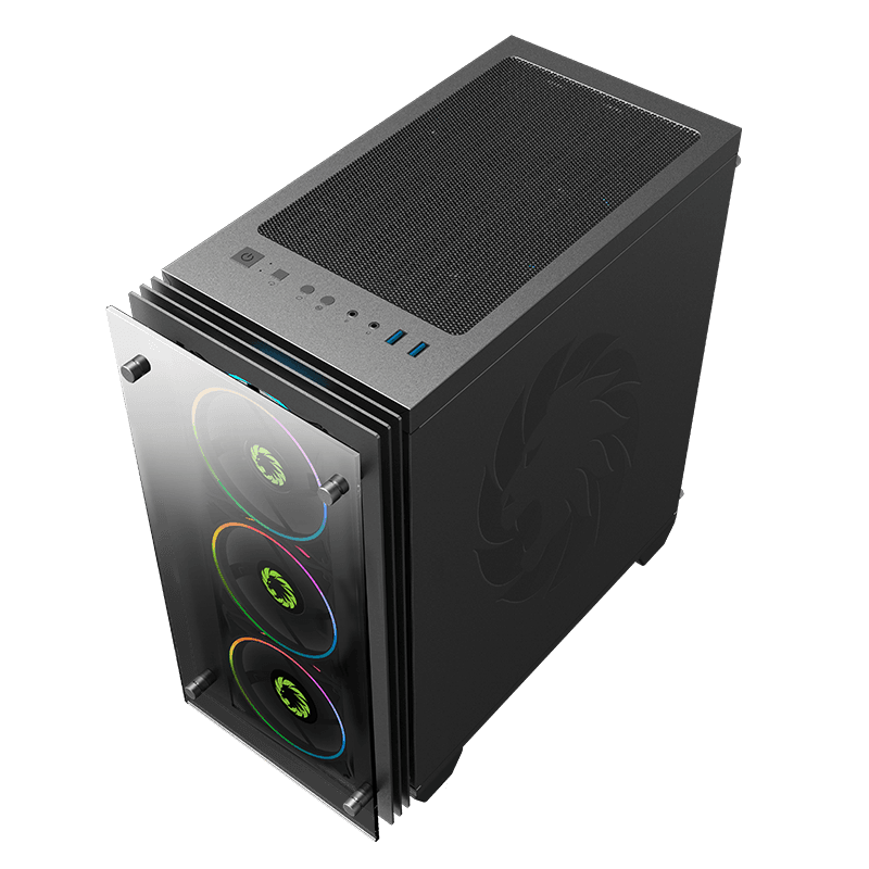 GABINETE GAMEMAX STRATOS MINI ITX PRETO ARGB